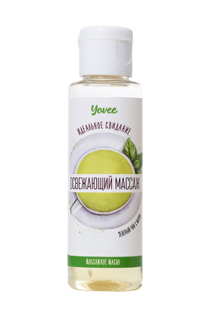 МАСЛО ДЛЯ МАССАЖА YOVEE BY TOYFA «ОСВЕЖАЮЩИЙ МАССАЖ», С АРОМАТОМ ЗЕЛЕНОГО ЧАЯ И МЯТЫ, 50 МЛ