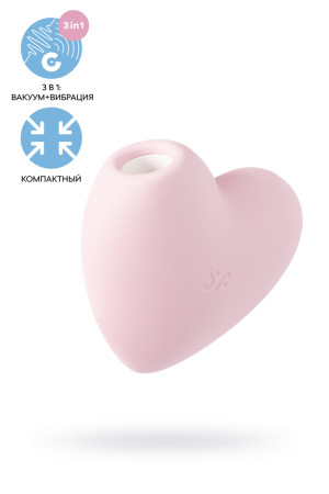 ВАКУУМ-ВОЛНОВОЙ БЕСКОНТАКТНЫЙ СТИМУЛЯТОР КЛИТОРА SATISFYER CUTIE HEART, СИЛИКОН, РОЗОВЫЙ