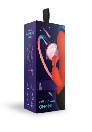 Нагреваемый вибратор кролик Gemini, цвет алый (INFINITE collection)