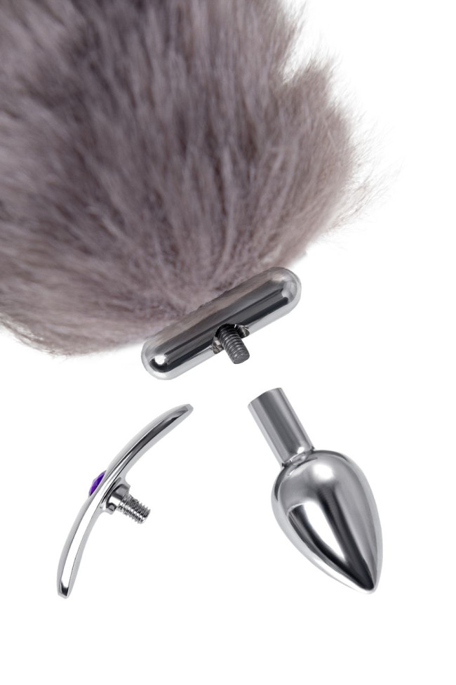 Анальная втулка с хвостом и ушки Metal by Toyfa, металл, серебристая, 44,4 см, 712030 Анальная втулка с хвостом и ушки Metal by Toyfa, металл, серебристая, 44,4 см, 712030