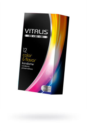 Презервативы &quot;VITALIS&quot; PREMIUM №12 color and flavor - цветные/ароматизированные (ширина 53mm)