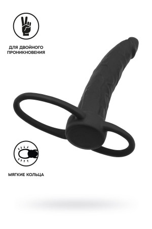 Насадка на пенис для двойного проникновения Black&amp;Red by TOYFA , силикон, чёрный, 16,5 см