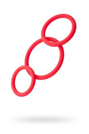 Набор эрекционных колец Black &amp; Red TOYFA, силикон, красный, ?6/5/4 см