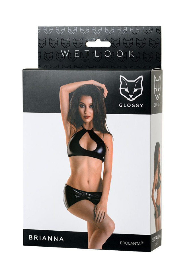Комплект Glossy Brianna из материала Wetlook, черный, XL, 955027-XL Комплект Glossy Brianna из материала Wetlook, черный, XL, 955027-XL