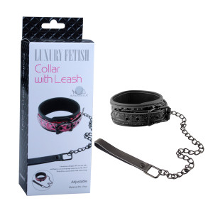 Ошейник с поводком COLLAR WITH LEASH цвет чёрный арт. EK-3103
