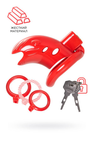 Пояс верности мужской Black&amp;Red by TOYFA, ABS пластик, красный, 10 см
