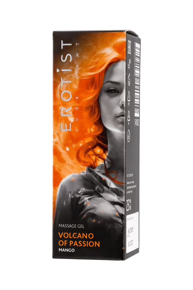 Гель Erotist с эффектом вибрации VOLCANO OF PASSION: MANGO (со вкусом манго), 25 мл, 541822