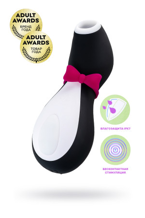 ВАКУУМ-ВОЛНОВОЙ БЕСКОНТАКТНЫЙ СТИМУЛЯТОР КЛИТОРА SATISFYER PRO PENGUIN NG, ABS ПЛАСТИК+СИЛИКОН, ЧЕРН