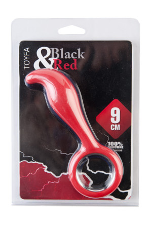 СТИМУЛЯТОР ПРОСТАТЫ TOYFA BLACK&amp;RED, СИЛИКОН, КРАСНЫЙ, 14,5 СМ
