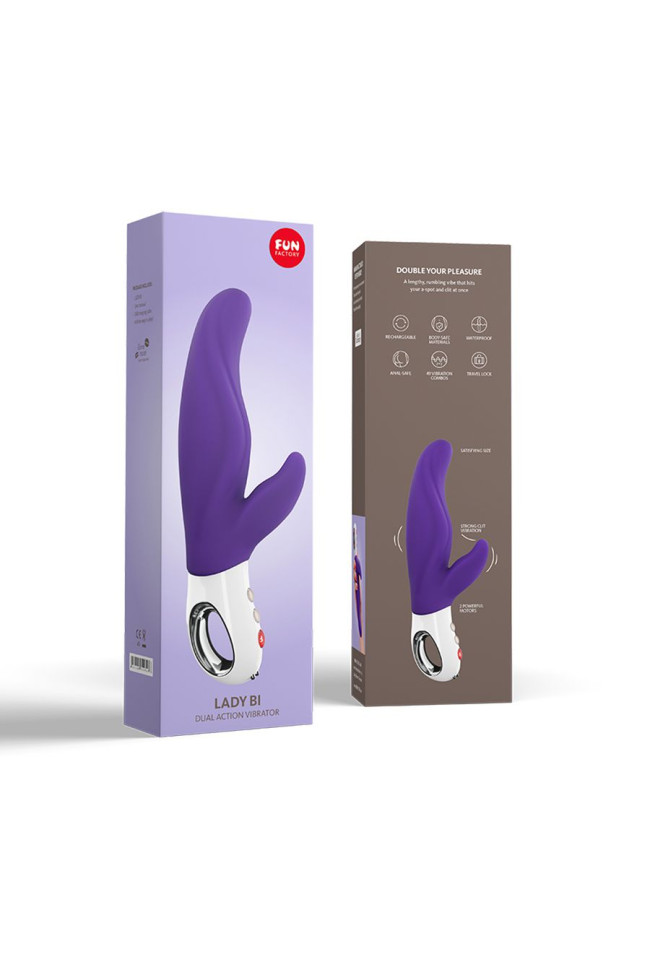 Вибратор Fun Factory LADY BI, силикон, фиолетовый, 22 см, 1211006 Вибратор Fun Factory LADY BI, силикон, фиолетовый, 22 см, 1211006
