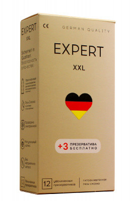 ПРЕЗЕРВАТИВЫ EXPERT XXL № 12+3 (УВЕЛИЧЕННОГО РАЗМЕРА), 12+3 штуки