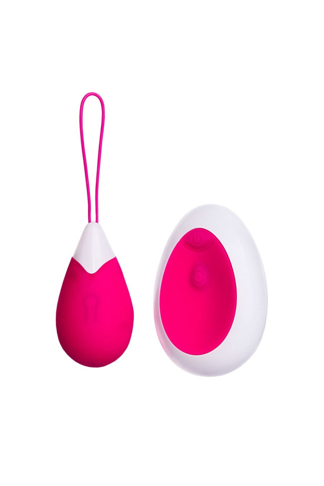 ВИБРОЯЙЦО TOYFA A-TOYS С ПУЛЬТОМ ДУ, СИЛИКОН, РОЗОВО-БЕЛЫЙ, 12 СМ, 764003