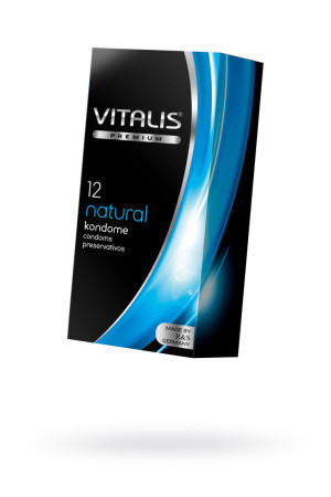 ПРЕЗЕРВАТИВЫ &quot;VITALIS&quot; PREMIUM №12 NATURAL - КЛАССИЧЕСКИЕ (ШИРИНА 53MM)