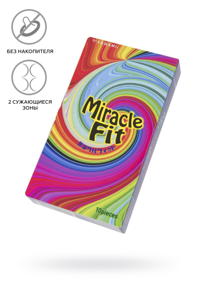ПРЕЗЕРВАТИВЫ SAGAMI, MIRACLE FIT, ЛАТЕКС, 18,5 СМ, 5,2 СМ, 10 ШТ., 753/1